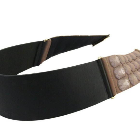 EMPORIO ARMANI belt jewel leather �~ gold metal fittings Auth main image 7
